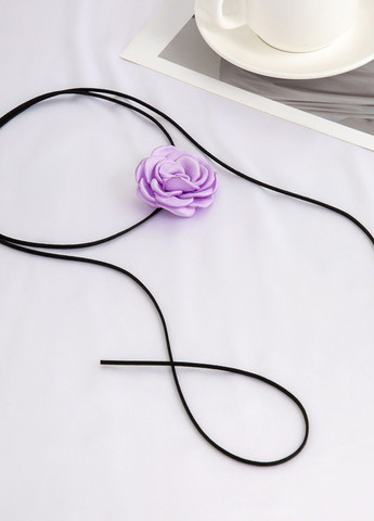 Чокер на шию Троянда бузкова з атласу на замшовому шнурку No Brand (270365617)