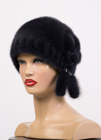 Зимняя модная женская шапка из меха норки Меховой Стиль шарик роза (270365800)