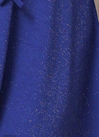 Синя вечірня вечірня сукня блискуча з розрізом Liton однотонна