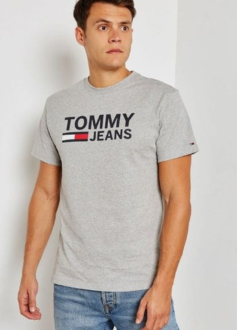 Серая футболка с коротким рукавом Tommy Jeans DM0DM04837