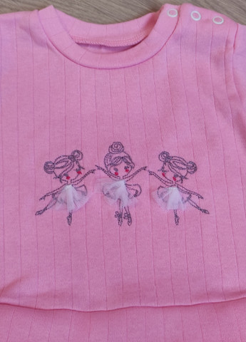 Розовый демисезонный костюм для девочек с фатином No Brand