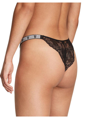 Трусики зі стразами на поясі анаграма VS Victoria's Secret shine strap lace brazilian panty (270828762)