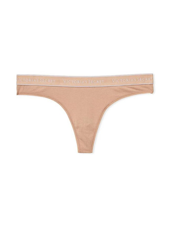 Трусики с логотипом Vistoria's secret на поясе Victoria's Secret logo cotton thong panty (270828738)