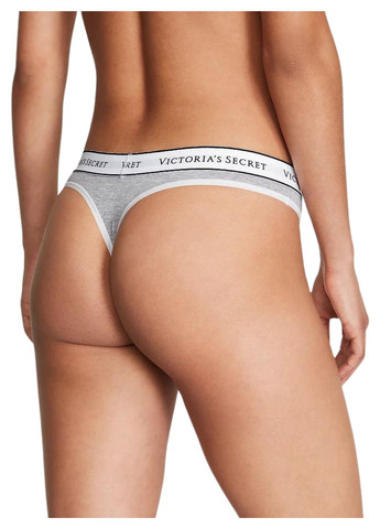 Трусики з логотипом Vistoria's secret на поясі Victoria's Secret logo cotton thong panty (270828739)