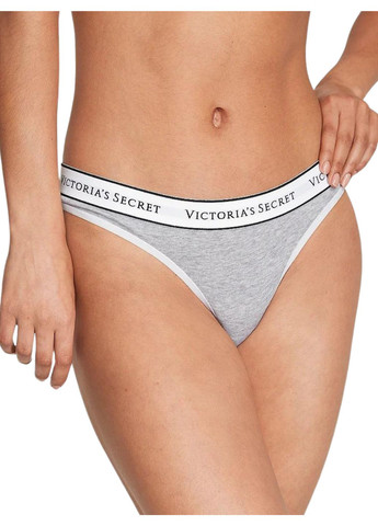 Трусики з логотипом Vistoria's secret на поясі Victoria's Secret logo cotton thong panty (270828739)