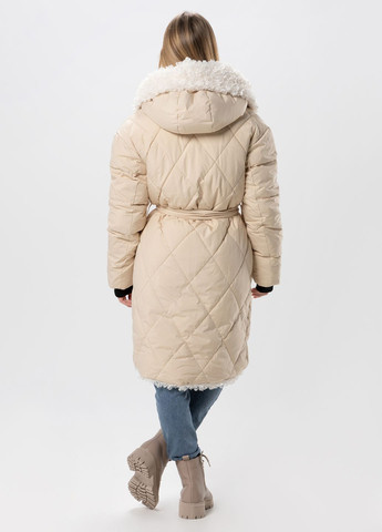 Бежевая зимняя куртка No Brand