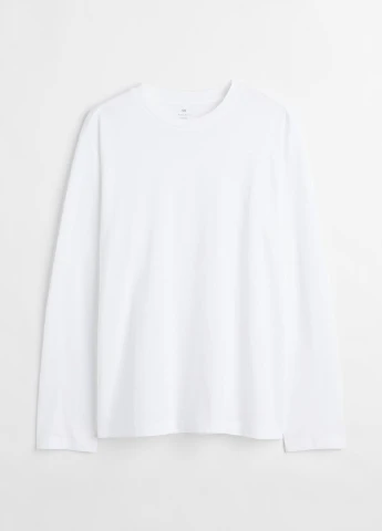 Белый демисезонный кэжуал лонгслив H&M