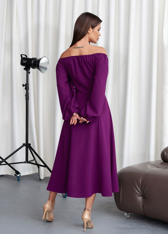 Фиолетовое повседневный платья ISSA PLUS однотонное