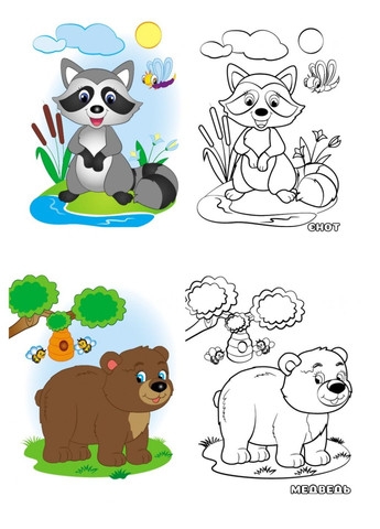 Лісові тварини. Подивись та розфарбуй Пегас (270965536)