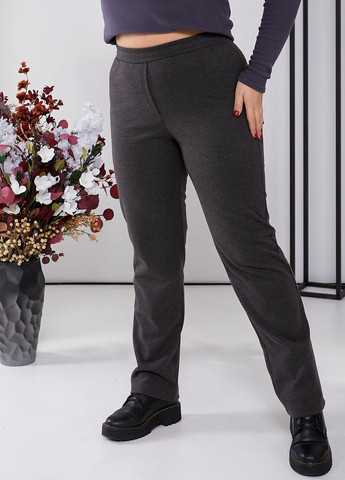 Серые кэжуал, классические, повседневный зимние зауженные, прямые брюки No Brand