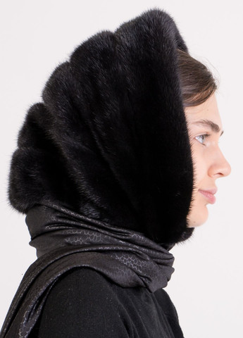 Женский норковый теплый платок на голову Меховой Стиль мушля (270949028)