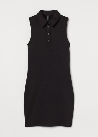 Черное повседневный платье H&M однотонное