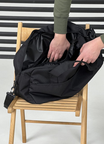 Сумка на плече з тканини чорна жіноча 24L на 2 відділення ToBeYou сумка м (271700662)