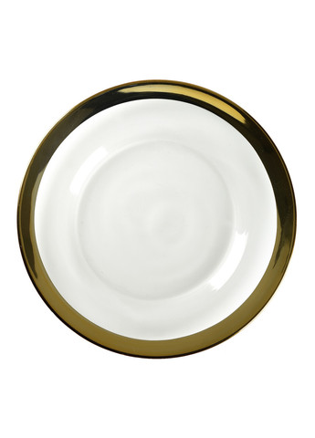 Тарелка подставная Ø 33см прозрачная с золотым кантом на праздничный стол REMY-DECOR emperor (271416320)