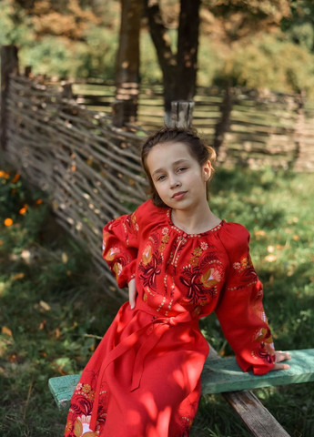 Красное вышитое платье для девочки Vyshyvanka (271135332)
