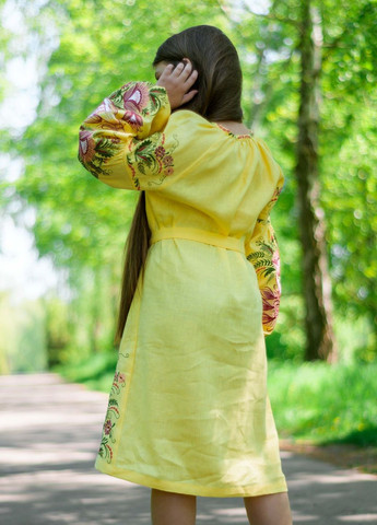 Жёлтое вышитое платье для девочки Vyshyvanka (271135311)