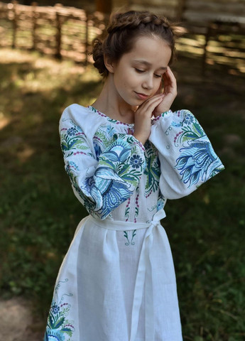 Белое вышитое платье для девочки Vyshyvanka (271135347)