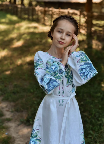 Біла вишите плаття для дівчинки Vyshyvanka (271135347)