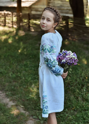 Біла вишите плаття для дівчинки Vyshyvanka (271135347)
