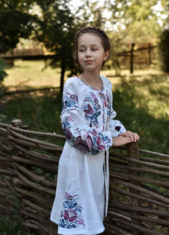 Біла вишите плаття для дівчинки Vyshyvanka (271135338)