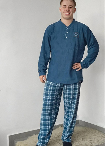 Пижама мужская флисовая осень/зима теплая со штанами Carmen (271556771)