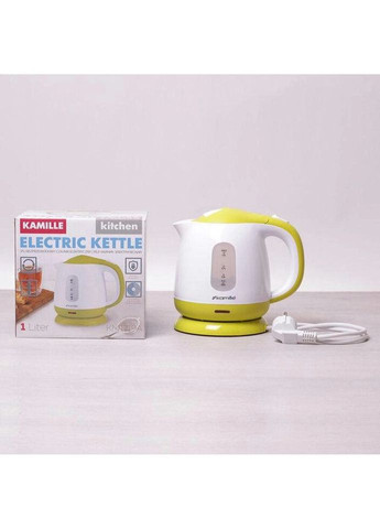 Електрочайник білий із салатовим на 1 л KM-1719A Kamille (271139698)