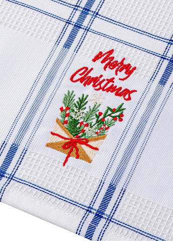 Home Line рушник вафельний 45х70 з вишивкою кошик новорічний синій виробництво - Туреччина