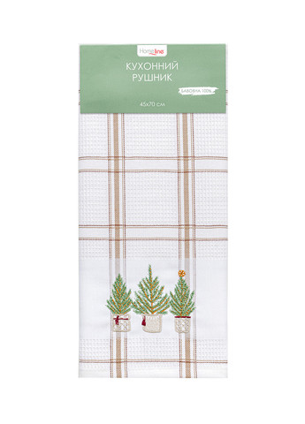 Home Line полотенце вафельное 45х70 с вышивкой новогодний коричневый производство - Турция