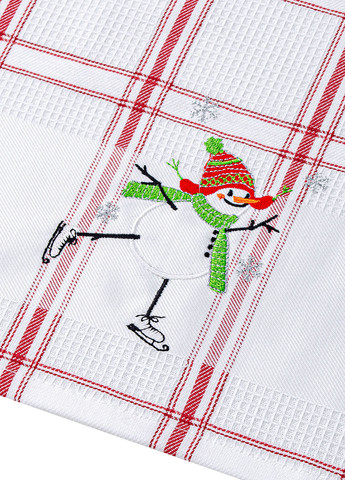 Home Line полотенце вафельное 45х70 с вышивкой новогодний красный производство - Турция