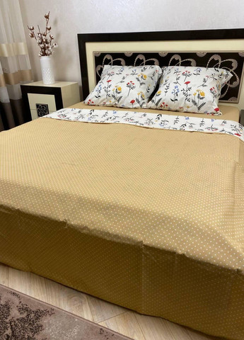 Постельное белье хлопковое Цветы Полуторное 150 x 220 Бязь Белый 50 х 70 No Brand (271518572)