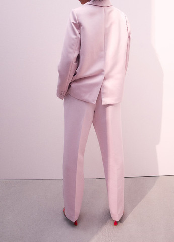 Светло-розовые кэжуал демисезонные брюки H&M