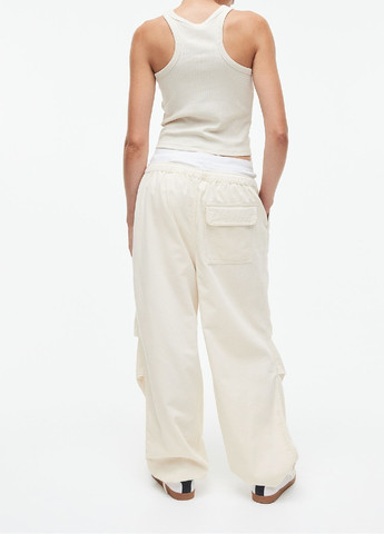 Светло-бежевые кэжуал демисезонные брюки H&M