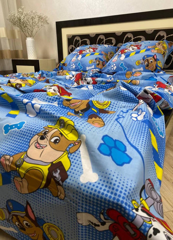 Постільна білизна бавовняна Патруль Півтораспальна 150 x 220 Бязь Синій 70 х 70 No Brand (271518608)