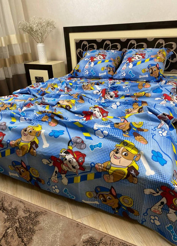 Постільна білизна бавовняна Патруль Півтораспальна 150 x 220 Бязь Синій 70 х 70 No Brand (271518608)