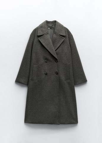 Темно-серое демисезонное Пальто Zara