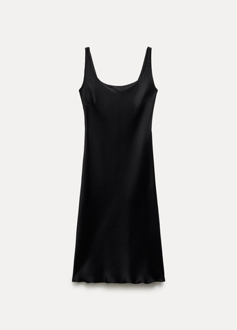 Черное домашнее платье Zara однотонное