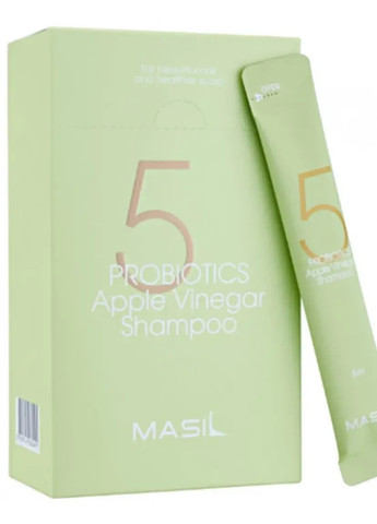 М'який безсульфатний шампунь з пробіотиками и яблучним уксусом 5 Probiotics Apple Vinegar Shampoo 8 ml MASIL (271540368)