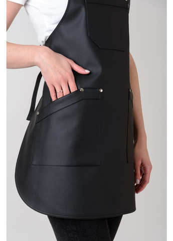 Фартух з екошкіри PROF KIT "ULTRA" для перукаря/майстра манікюру/офіціанта/кухаря/барбера/кухонний/робочий Чорний PRØF KIT Еко (271531195)