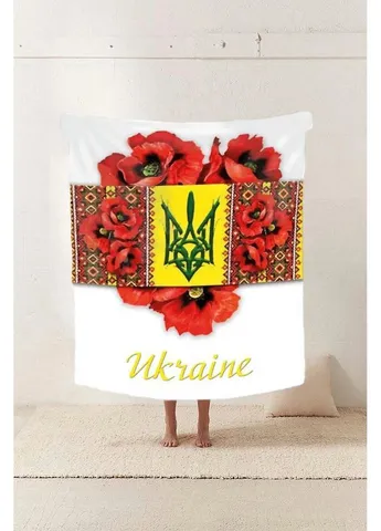 Плед патриотический 3D Маковое сердце Украины 20222418_A 12168 160х200 см Fashion (271548447)