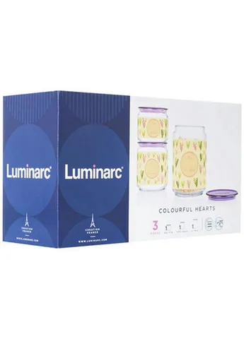 Набор банок Plano Colorful Hearts P9214 3 предмета Luminarc (271548145)