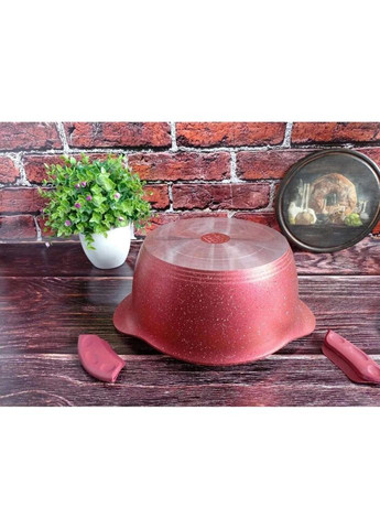 Каструля зі скляною кришкою 3120-24-red 24 см 4.5 л OMS (271548060)