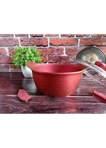 Каструля зі скляною кришкою 3120-24-red 24 см 4.5 л OMS (271548060)