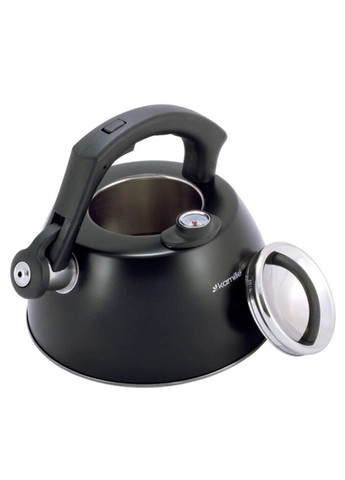 Чайник со свистком и термометром KM-1077A 3 л черный Kamille (271550506)