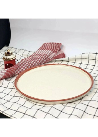 Тарілка з бортиком Cappuccino Red КР-290 29 см Декор Кераміка (271552497)