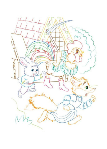 Заєць і півень. Розмальовка для хлопчиків і дівчаток Пегас (271666572)