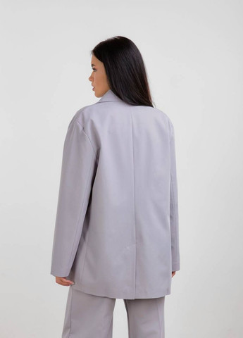 Серый женский пиджак свободного кроя romashka Ромашка однотонный - демисезонный