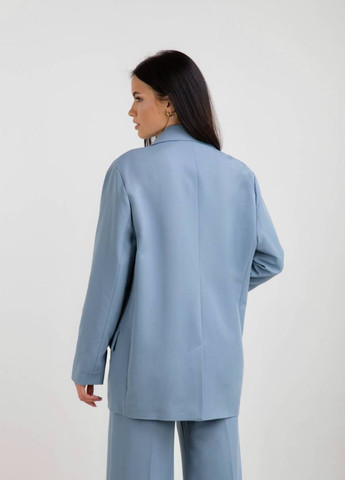 Голубой женский пиджак свободного кроя romashka Ромашка однотонный - демисезонный
