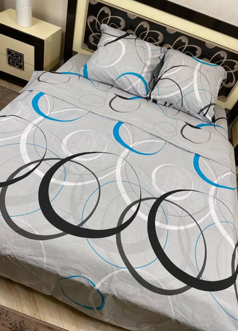 Постельное белье хлопковое Узоры Двуспальное 180 x 220 Бязь Серый 50 х 70 No Brand (271665256)