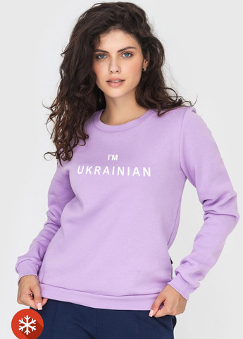 Теплий світшот TODEY Im_ukrainian Garne - Приталений крій однотонний фіолетовий спортивний тринитка - (266415981)