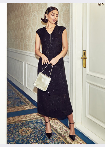 Чорна чорна сукня-міді у вечірньому стилі Dressa